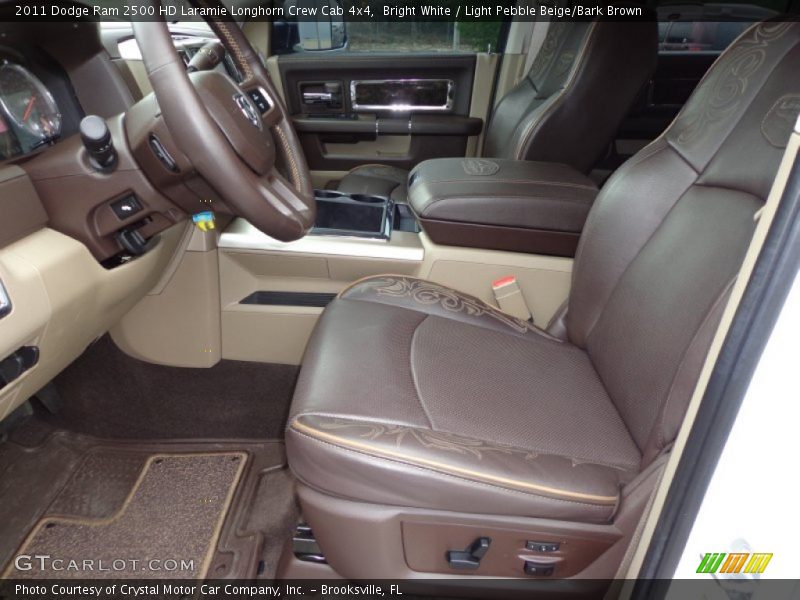 Bright White / Light Pebble Beige/Bark Brown 2011 Dodge Ram 2500 HD Laramie Longhorn Crew Cab 4x4
