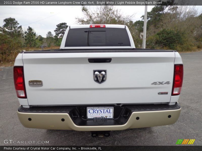 Bright White / Light Pebble Beige/Bark Brown 2011 Dodge Ram 2500 HD Laramie Longhorn Crew Cab 4x4