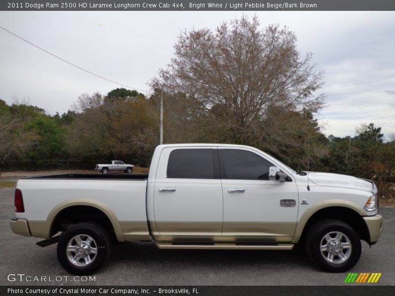 Bright White / Light Pebble Beige/Bark Brown 2011 Dodge Ram 2500 HD Laramie Longhorn Crew Cab 4x4