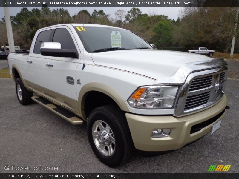 Bright White / Light Pebble Beige/Bark Brown 2011 Dodge Ram 2500 HD Laramie Longhorn Crew Cab 4x4