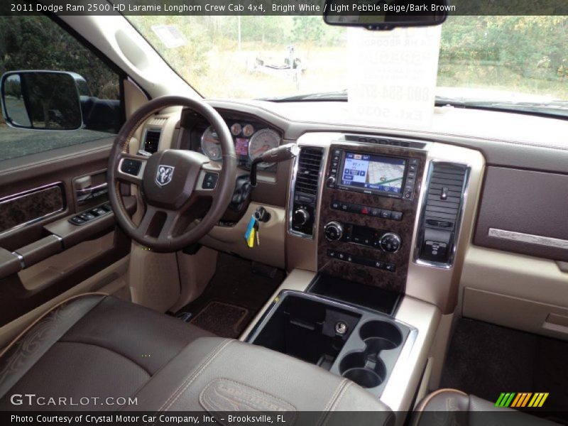 Bright White / Light Pebble Beige/Bark Brown 2011 Dodge Ram 2500 HD Laramie Longhorn Crew Cab 4x4