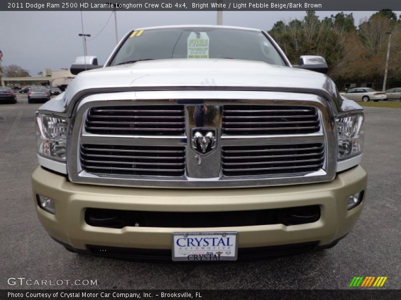Bright White / Light Pebble Beige/Bark Brown 2011 Dodge Ram 2500 HD Laramie Longhorn Crew Cab 4x4