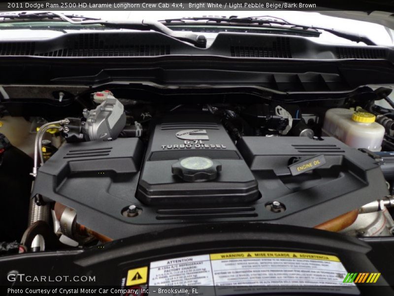 Bright White / Light Pebble Beige/Bark Brown 2011 Dodge Ram 2500 HD Laramie Longhorn Crew Cab 4x4