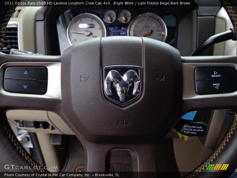 Bright White / Light Pebble Beige/Bark Brown 2011 Dodge Ram 2500 HD Laramie Longhorn Crew Cab 4x4