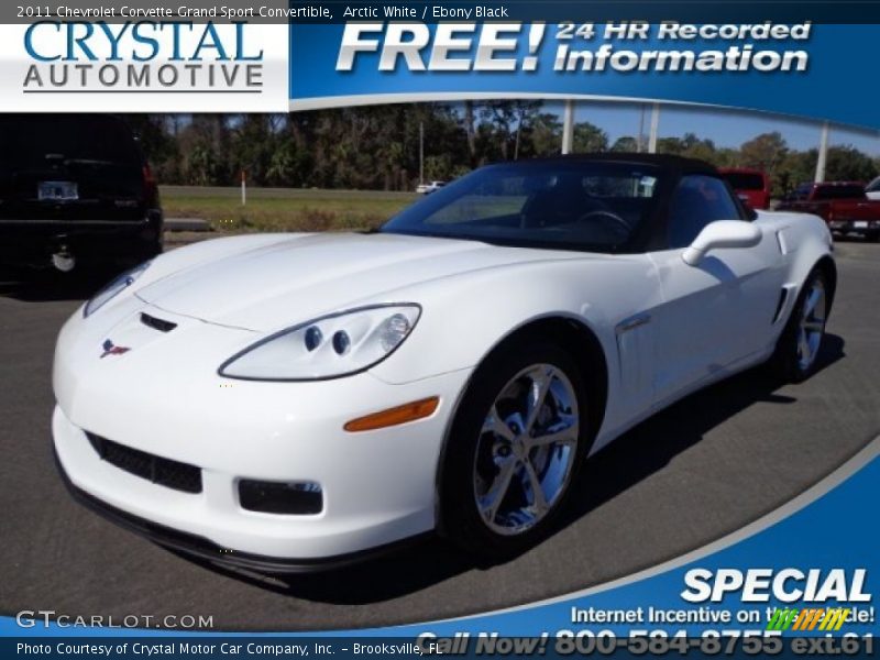 Arctic White / Ebony Black 2011 Chevrolet Corvette Grand Sport Convertible