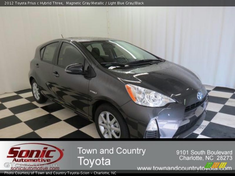 Magnetic Gray Metallic / Light Blue Gray/Black 2012 Toyota Prius c Hybrid Three