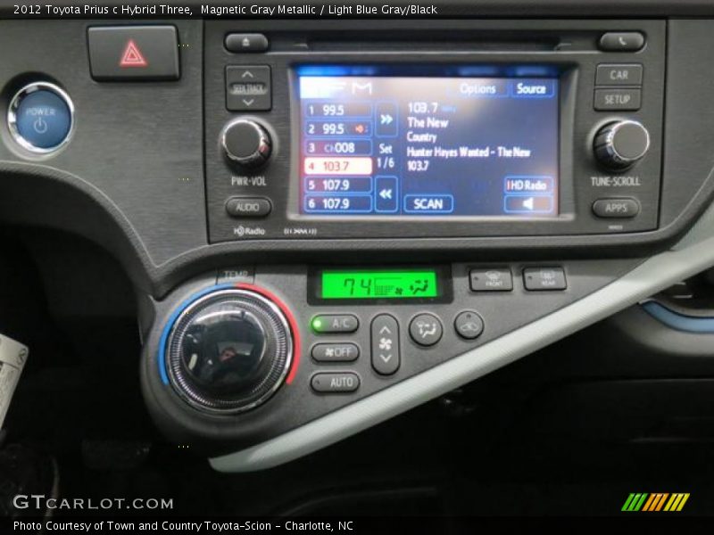 Magnetic Gray Metallic / Light Blue Gray/Black 2012 Toyota Prius c Hybrid Three