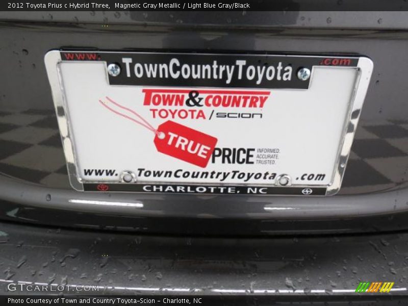 Magnetic Gray Metallic / Light Blue Gray/Black 2012 Toyota Prius c Hybrid Three