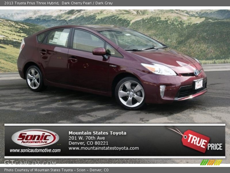 Dark Cherry Pearl / Dark Gray 2013 Toyota Prius Three Hybrid