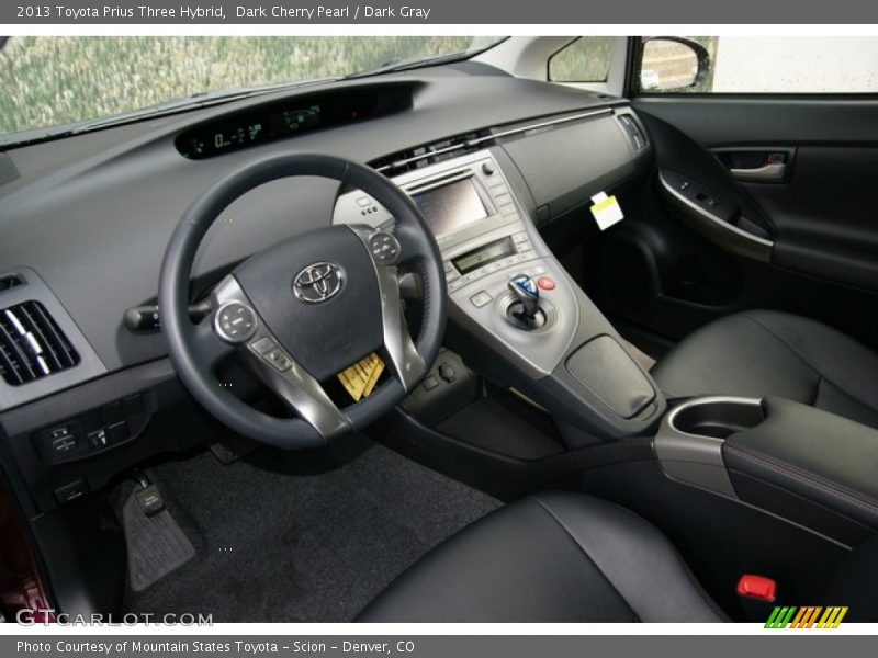 Dark Cherry Pearl / Dark Gray 2013 Toyota Prius Three Hybrid