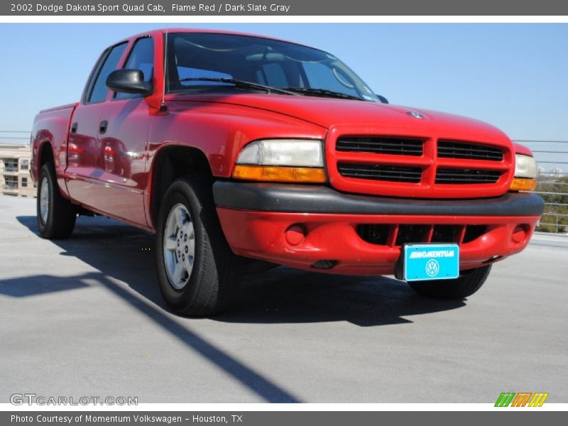 Flame Red / Dark Slate Gray 2002 Dodge Dakota Sport Quad Cab