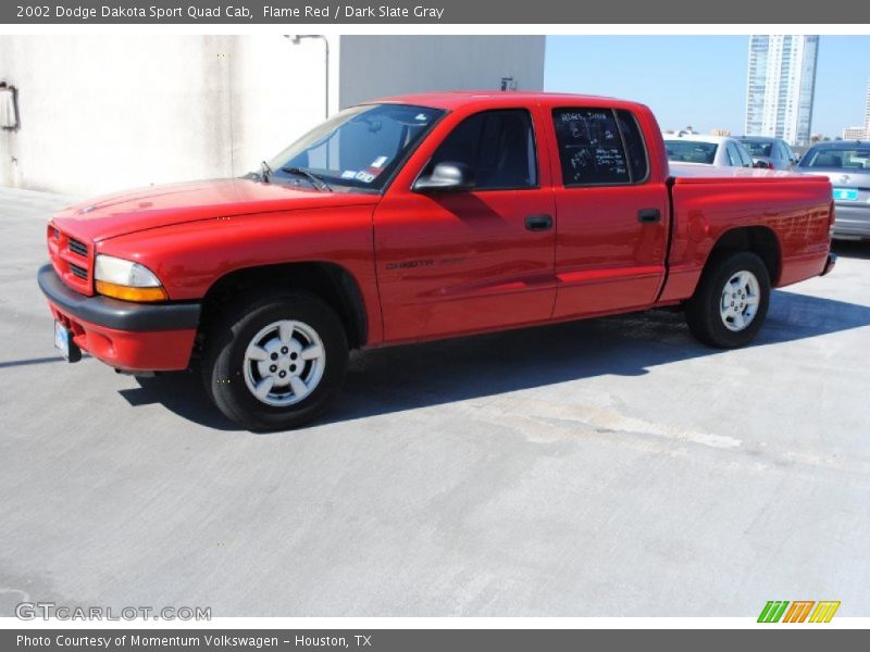 Flame Red / Dark Slate Gray 2002 Dodge Dakota Sport Quad Cab