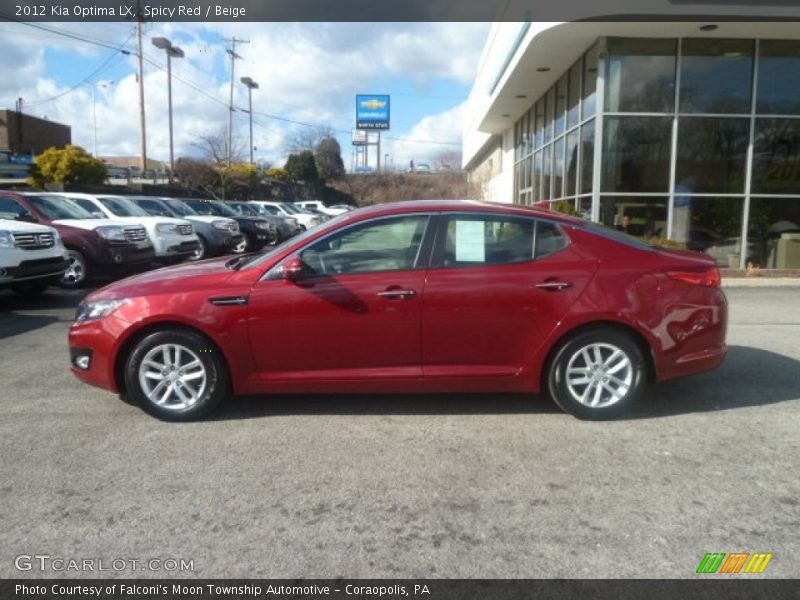 Spicy Red / Beige 2012 Kia Optima LX