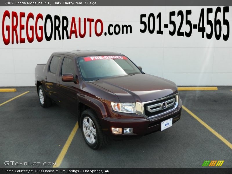 Dark Cherry Pearl / Beige 2009 Honda Ridgeline RTL