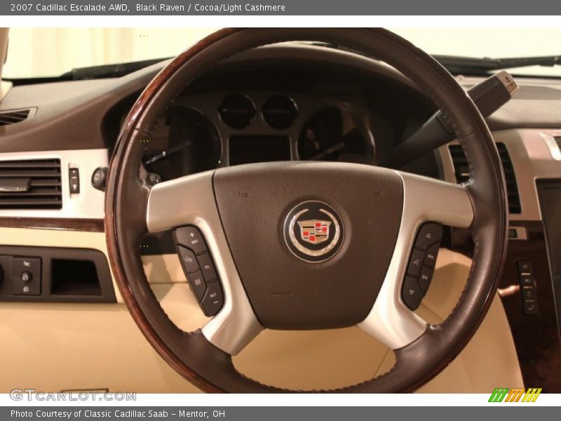 Black Raven / Cocoa/Light Cashmere 2007 Cadillac Escalade AWD