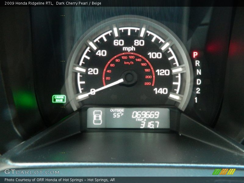 Dark Cherry Pearl / Beige 2009 Honda Ridgeline RTL