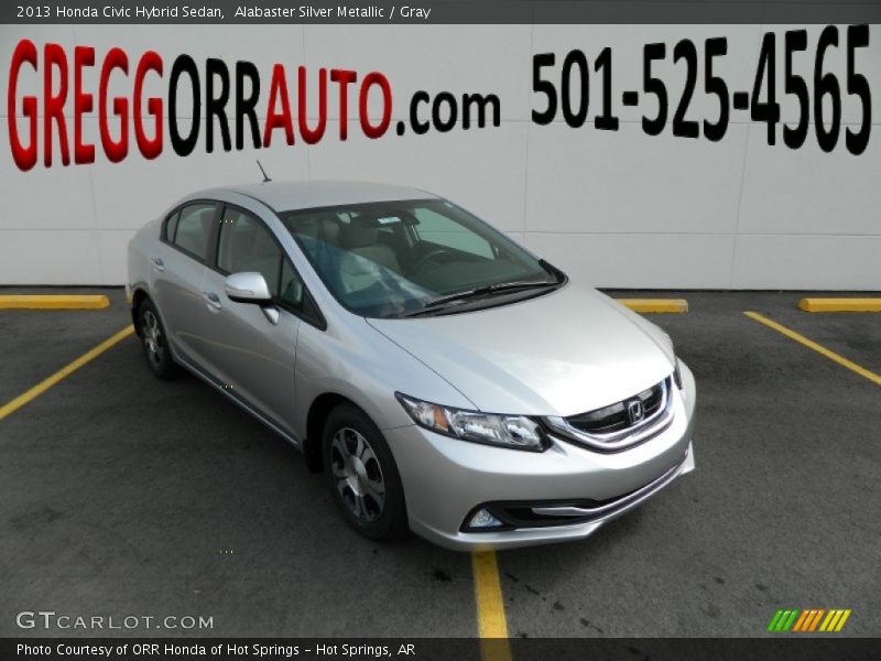 Alabaster Silver Metallic / Gray 2013 Honda Civic Hybrid Sedan