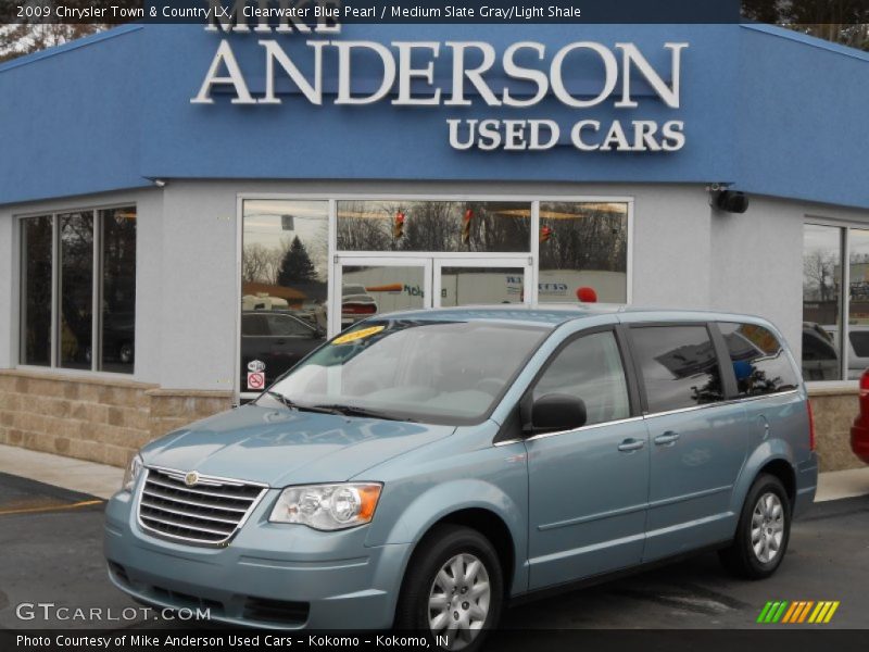 Clearwater Blue Pearl / Medium Slate Gray/Light Shale 2009 Chrysler Town & Country LX