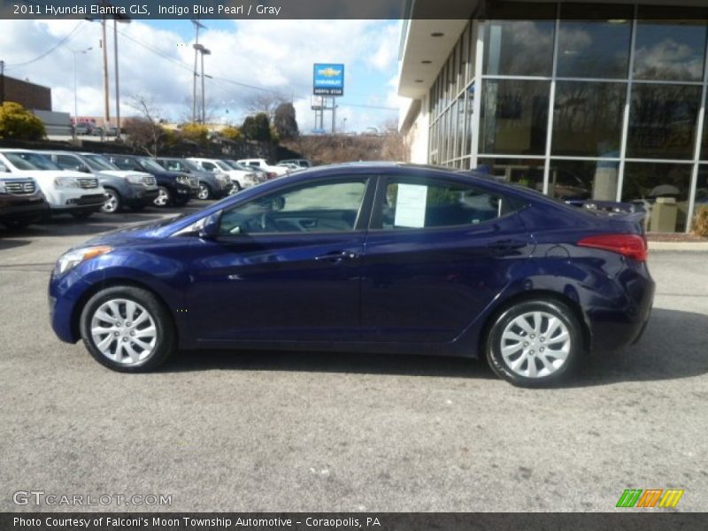 Indigo Blue Pearl / Gray 2011 Hyundai Elantra GLS