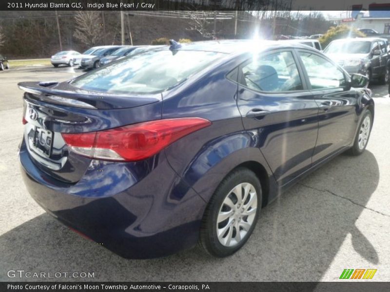 Indigo Blue Pearl / Gray 2011 Hyundai Elantra GLS