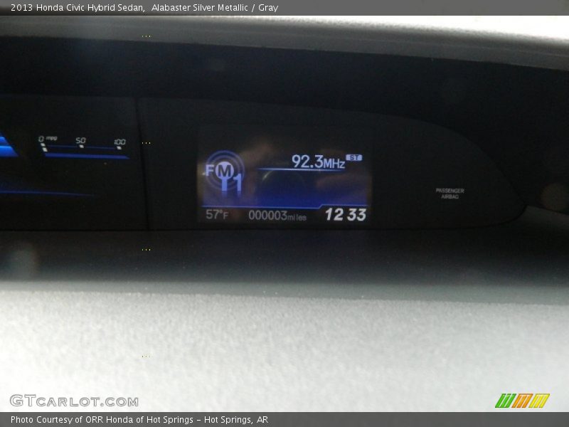 Alabaster Silver Metallic / Gray 2013 Honda Civic Hybrid Sedan