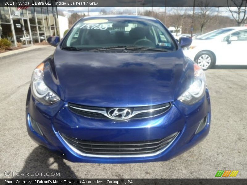 Indigo Blue Pearl / Gray 2011 Hyundai Elantra GLS