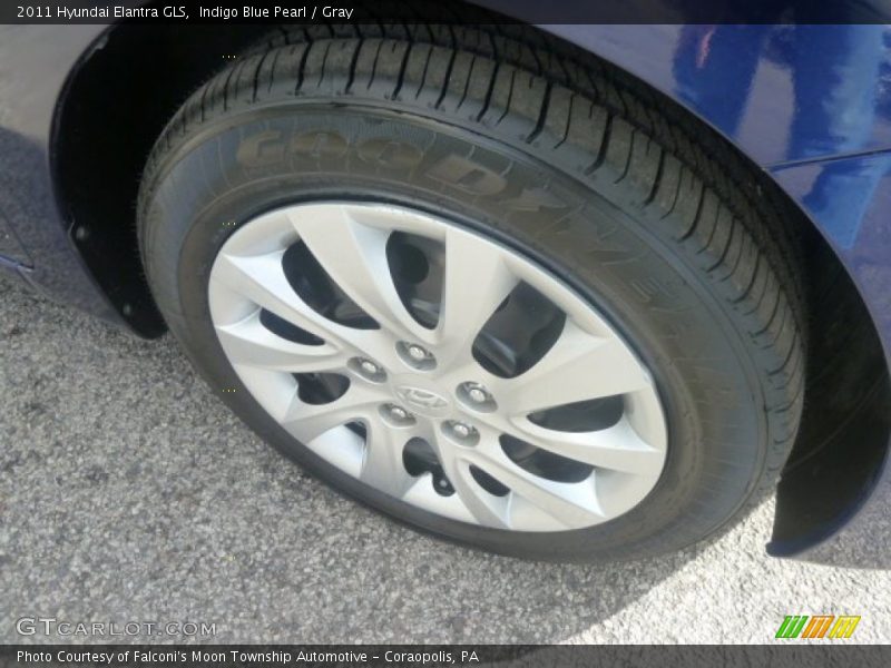 Indigo Blue Pearl / Gray 2011 Hyundai Elantra GLS