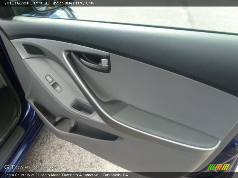 Indigo Blue Pearl / Gray 2011 Hyundai Elantra GLS