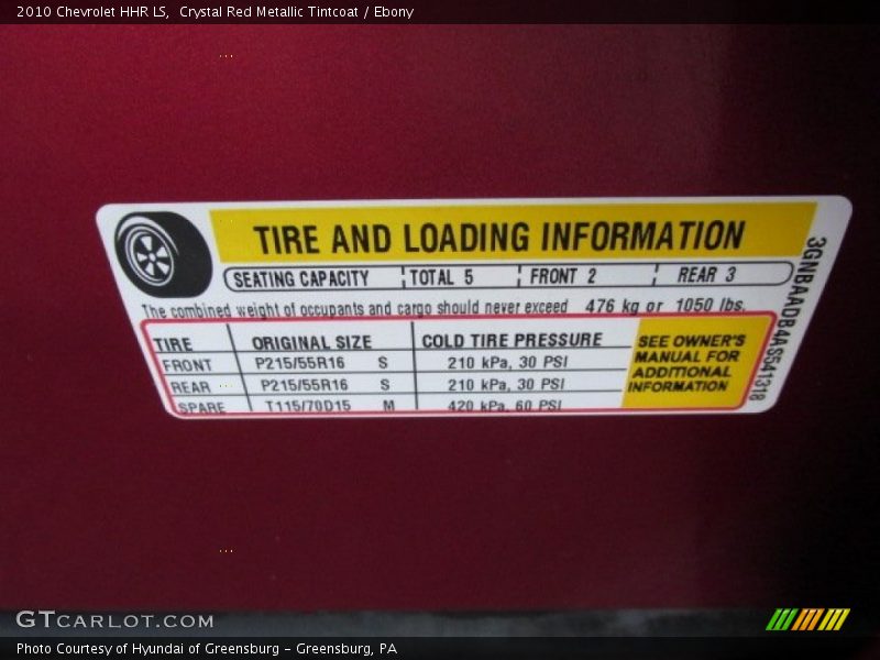 Crystal Red Metallic Tintcoat / Ebony 2010 Chevrolet HHR LS