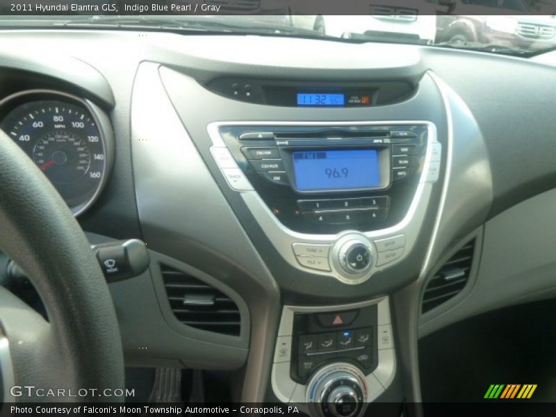 Indigo Blue Pearl / Gray 2011 Hyundai Elantra GLS