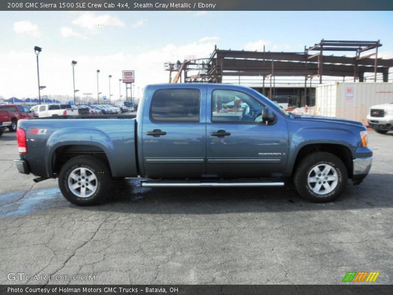 Stealth Gray Metallic / Ebony 2008 GMC Sierra 1500 SLE Crew Cab 4x4