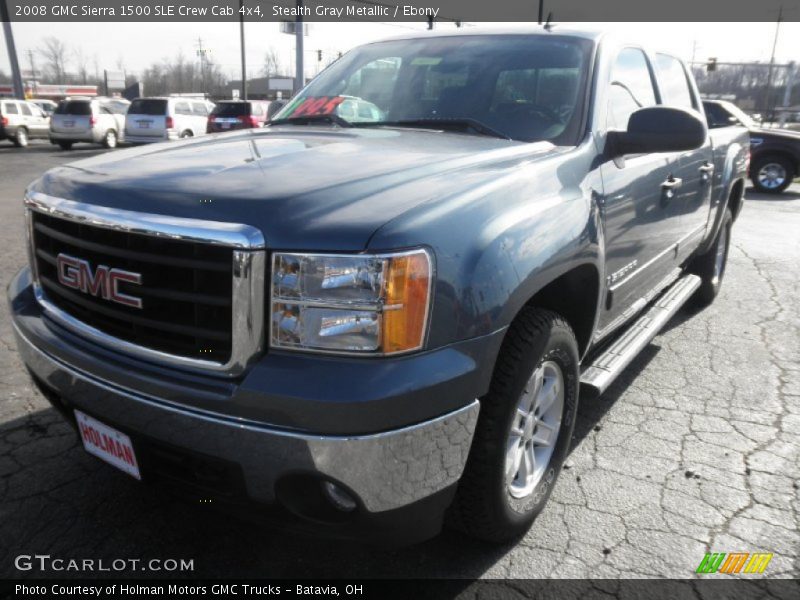 Stealth Gray Metallic / Ebony 2008 GMC Sierra 1500 SLE Crew Cab 4x4