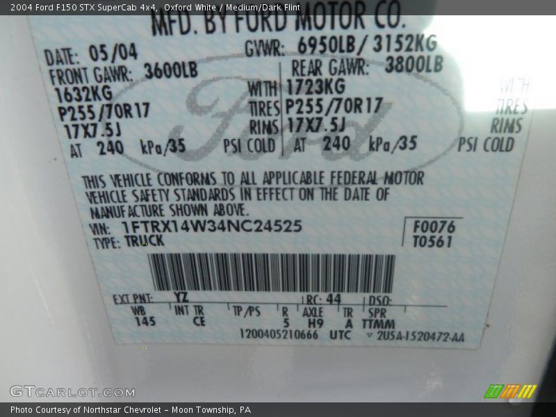 Oxford White / Medium/Dark Flint 2004 Ford F150 STX SuperCab 4x4