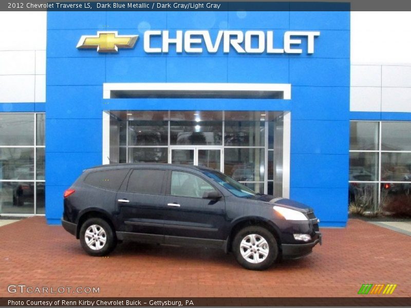 Dark Blue Metallic / Dark Gray/Light Gray 2012 Chevrolet Traverse LS