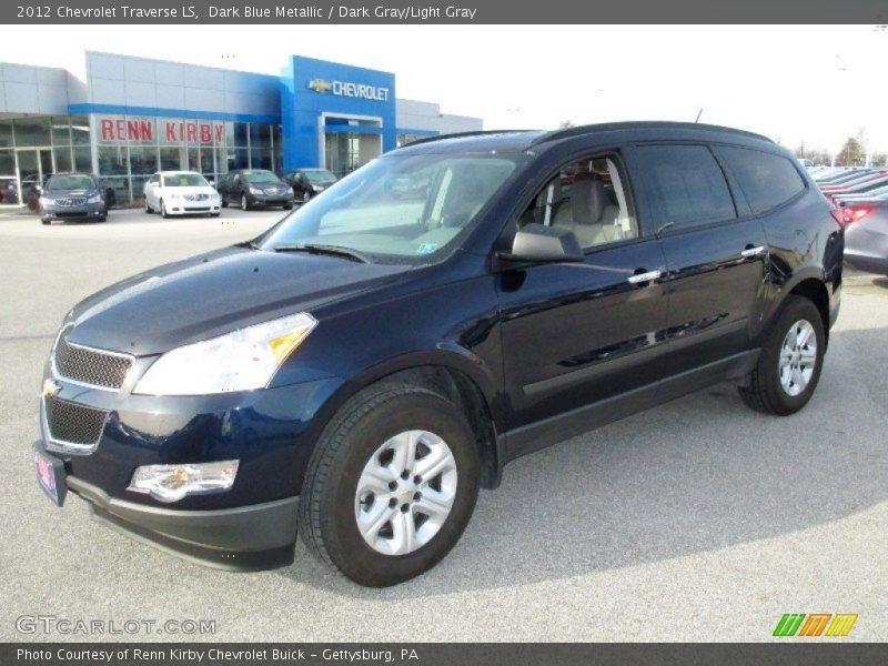 Dark Blue Metallic / Dark Gray/Light Gray 2012 Chevrolet Traverse LS
