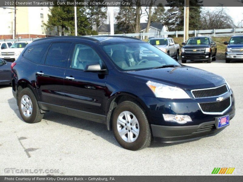 Dark Blue Metallic / Dark Gray/Light Gray 2012 Chevrolet Traverse LS