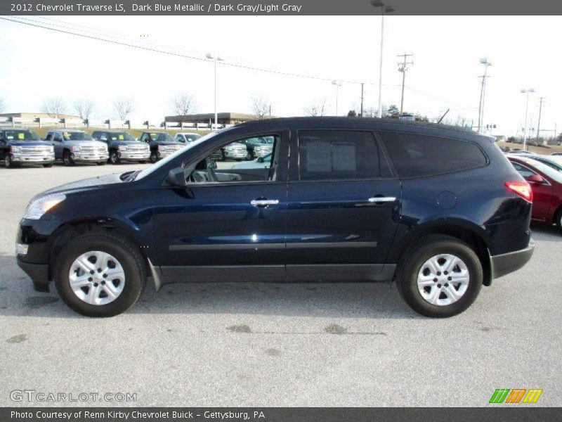 Dark Blue Metallic / Dark Gray/Light Gray 2012 Chevrolet Traverse LS