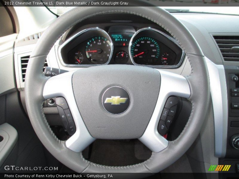Dark Blue Metallic / Dark Gray/Light Gray 2012 Chevrolet Traverse LS