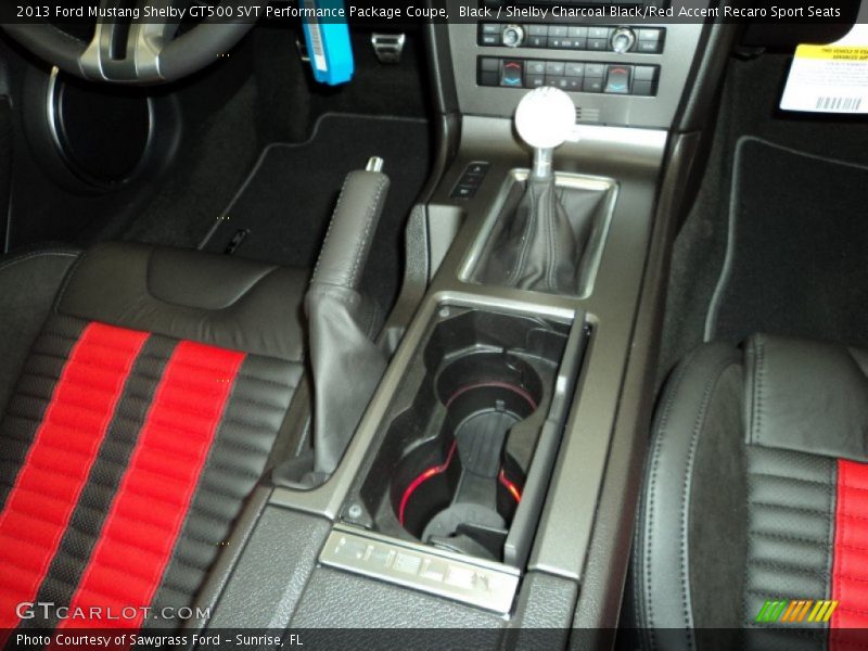 Black / Shelby Charcoal Black/Red Accent Recaro Sport Seats 2013 Ford Mustang Shelby GT500 SVT Performance Package Coupe
