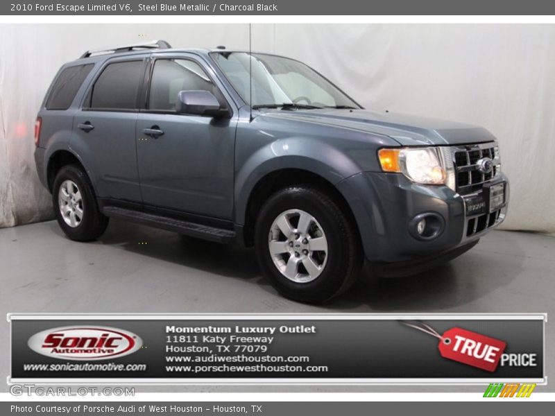 Steel Blue Metallic / Charcoal Black 2010 Ford Escape Limited V6