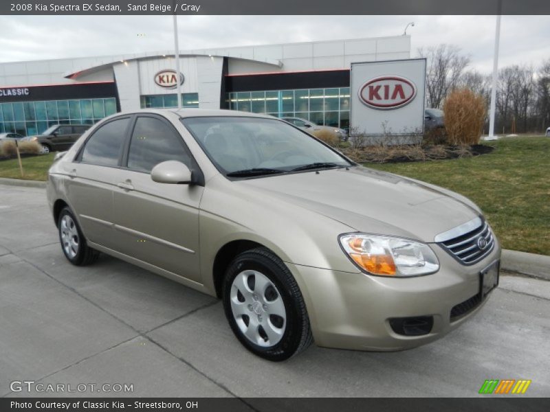 Sand Beige / Gray 2008 Kia Spectra EX Sedan
