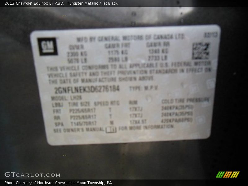 Tungsten Metallic / Jet Black 2013 Chevrolet Equinox LT AWD