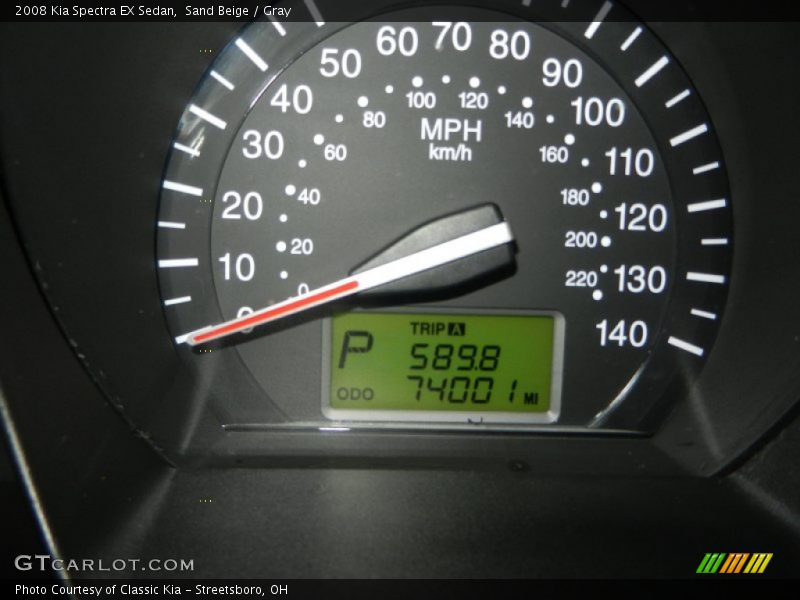 Sand Beige / Gray 2008 Kia Spectra EX Sedan