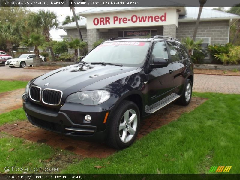 Monaco Blue Metallic / Sand Beige Nevada Leather 2009 BMW X5 xDrive30i