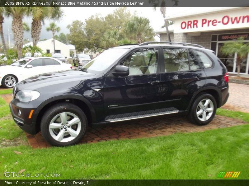 Monaco Blue Metallic / Sand Beige Nevada Leather 2009 BMW X5 xDrive30i