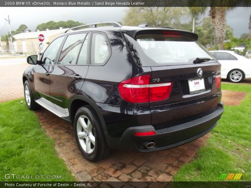 Monaco Blue Metallic / Sand Beige Nevada Leather 2009 BMW X5 xDrive30i