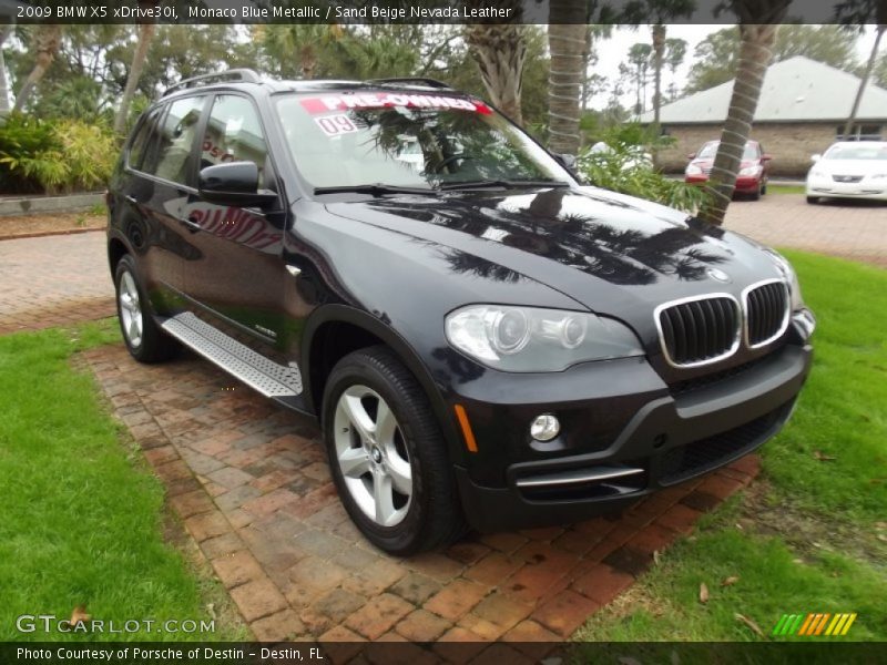 Monaco Blue Metallic / Sand Beige Nevada Leather 2009 BMW X5 xDrive30i
