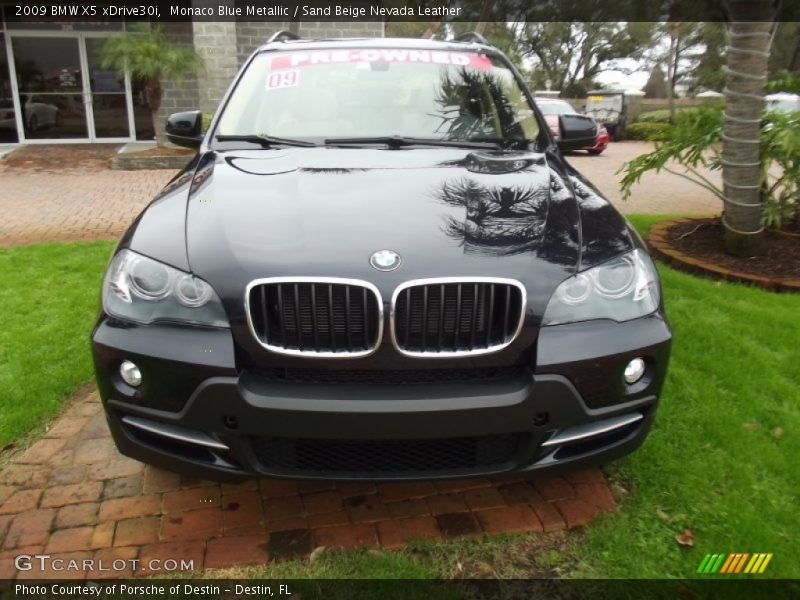Monaco Blue Metallic / Sand Beige Nevada Leather 2009 BMW X5 xDrive30i