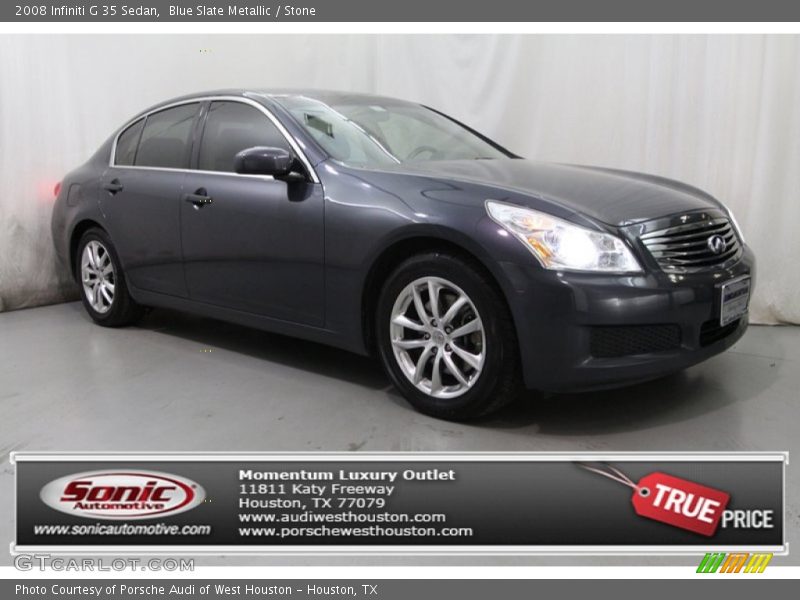 Blue Slate Metallic / Stone 2008 Infiniti G 35 Sedan