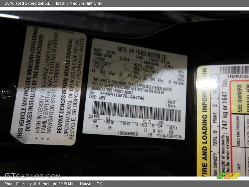 Black / Medium Flint Grey 2006 Ford Expedition XLT